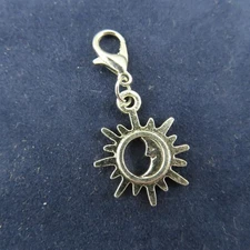 SUN MOON Charm Zipper Pull Keychain Add On Clip Dangle Celestial Astronomy New