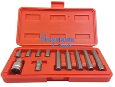 11-pc. 12 Point SPLINE SOCKET Bit Set 1/2" DR 10MM Bit Adaptor M5 M6 M8 M10 M12