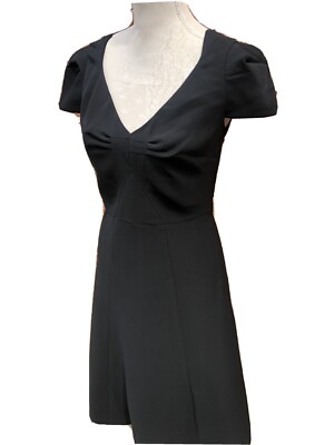 UK10 38 LBD Black Smart Dress Formal Chic Interview Millen