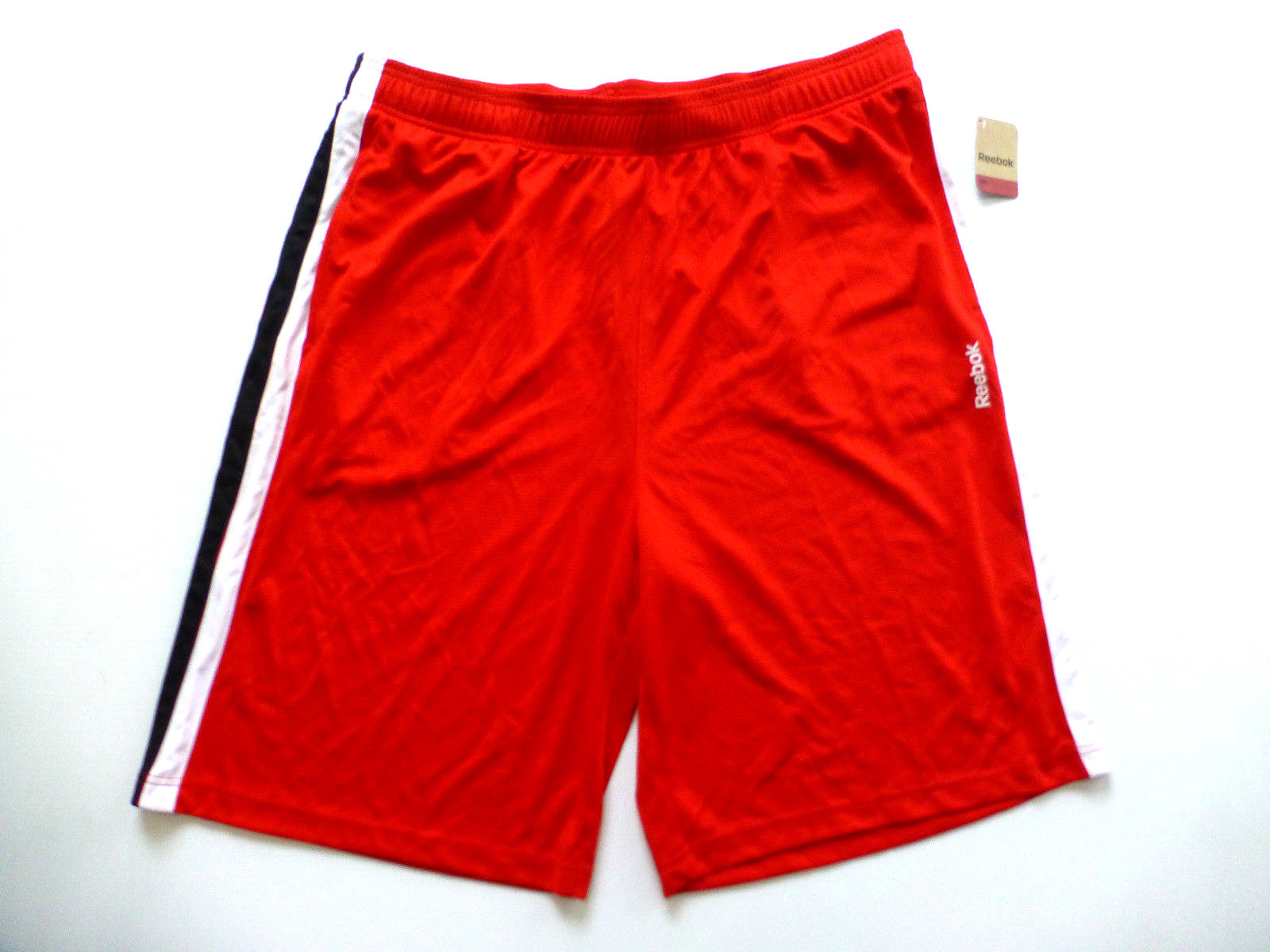 Reebok Basketball Shorts Big & Tall Mens Size 2XL Mesh Black Striped Side New