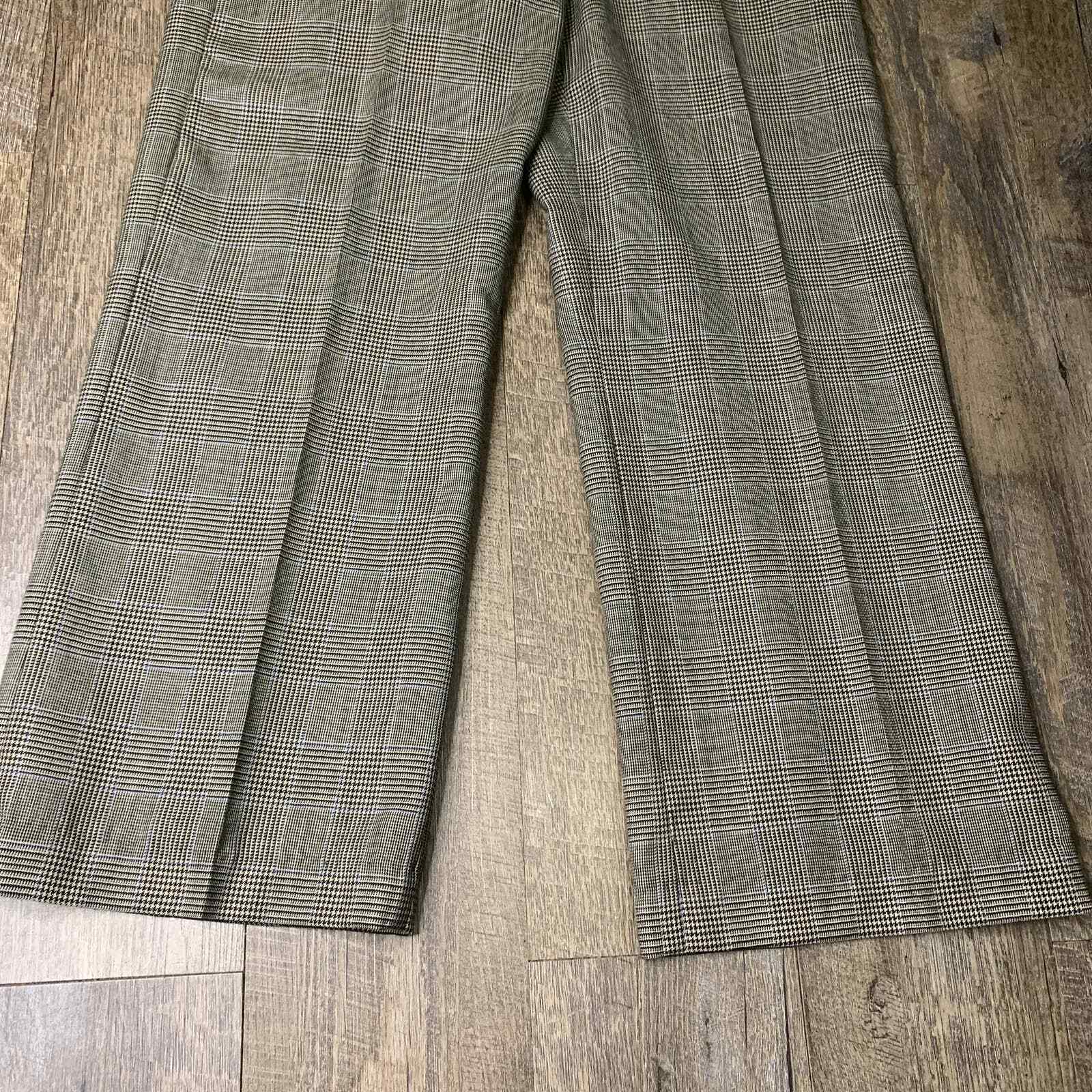 Chaps Wool Trouser Dress Pants Womens Size 8 Gray Houndstooth Pockets