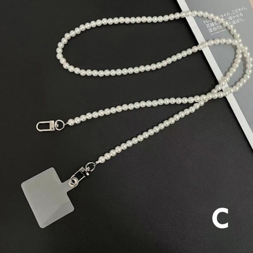 Mobile Phone Lanyard Crossbody Necklace Chain Pearl Strap Anti-lost Sling - Photo 8 sur 13