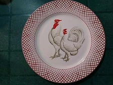 Home Essentials Rooster Dinner Plate 10 5/8" across Motif #4