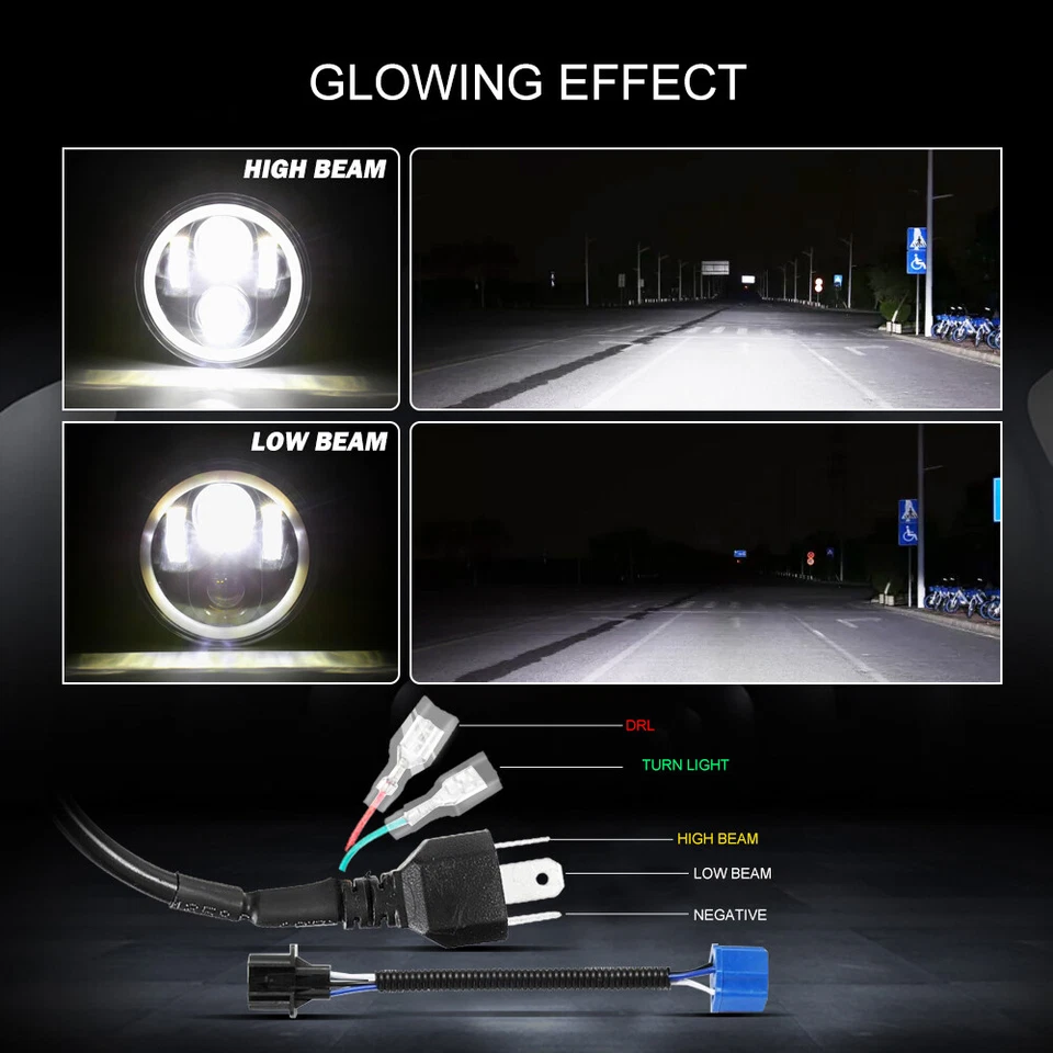 Faro LED alto/bajo DRL señal de giro para moto Honda Shadow Spirit 750 5,75" Foto 3 de 4