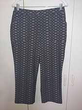 WEEKENDS BY CHICO'S LADIES FRENCH DUO-TONE CROPPED PANTS-0.5-NWT-POLY/SPANDEX