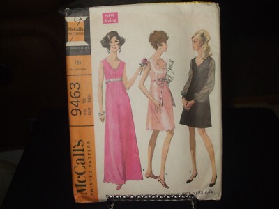 McCall's 9463 Misses Dress Pattern - Size 10 Bust 32 1/2 Waist 24 Hip 34 1/2