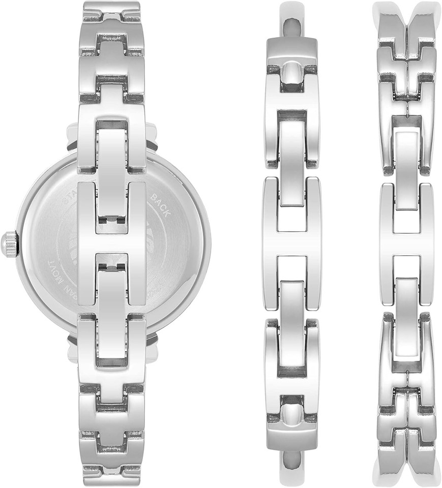 Stylish Women's Crystal Accented Watch and Luxury Bangle Set Perfect Gift Idea eBay