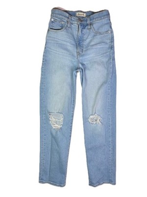 Madewell Size 25 The Perfect Vintage Straight Jean Distressed Holes ND515