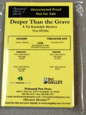 Tina Whittle / DEEPER THAN THE GRAVE Uncorrected Proof 1st 2014