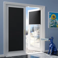Blackout Door Curtains No-Drill Blinds for Indoor Windows & Doors with Magnetic