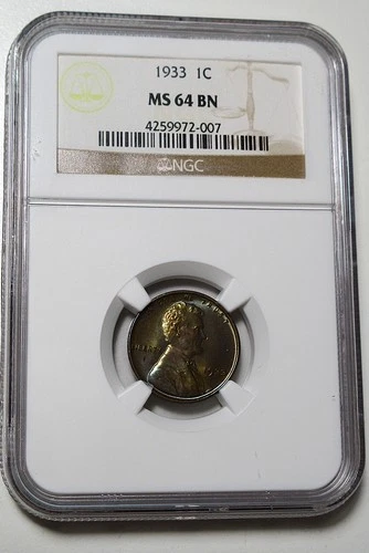 New Listing1933 Lincoln Cent NGC MS64 BN