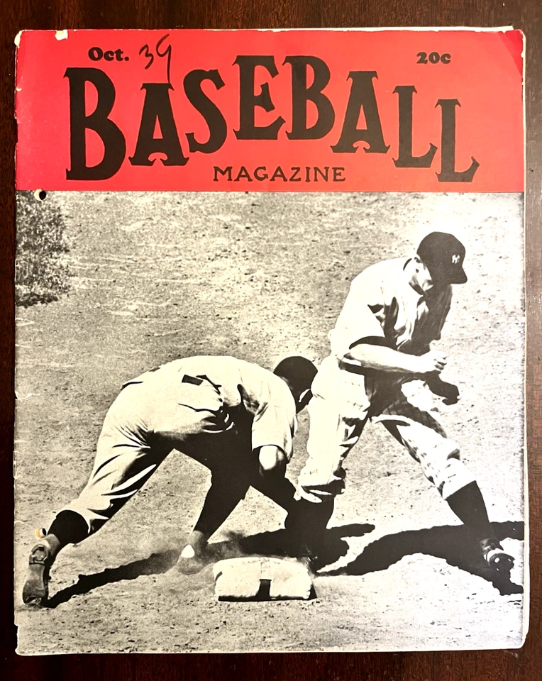 Revista de béisbol 1939 octubre - foto de novato Ted Williams, portada interior - Ruth & Gehrig Foto 2 de 4