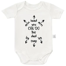 RETKCUL You Can Do This Dad Cool Bodysuit, Funny Newborn Clothing, Mom Dad and B