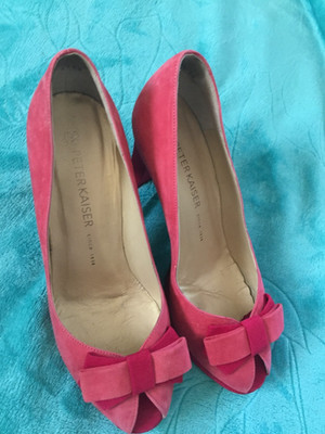 Pumps - Peeptoes - PETER KAISER - Pink/Rot - Größe 38,5 bzw. 5 1/2 - Neuwertig
