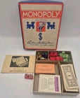 Vtg 1930s Parker Brothers Monopoly Game W/Wooden Pieces & Instructions NO BOARD