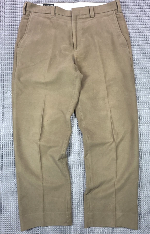Pantalones Orvis Para Hombres 36x31 Algodón 5 Bolsillos Brisbane Musgo Moleskin Beige Campo Suave Foto 2 de 4