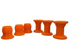 6 Orange Marble Displays - For 5/8" - 1 Marbles - Lot 8546