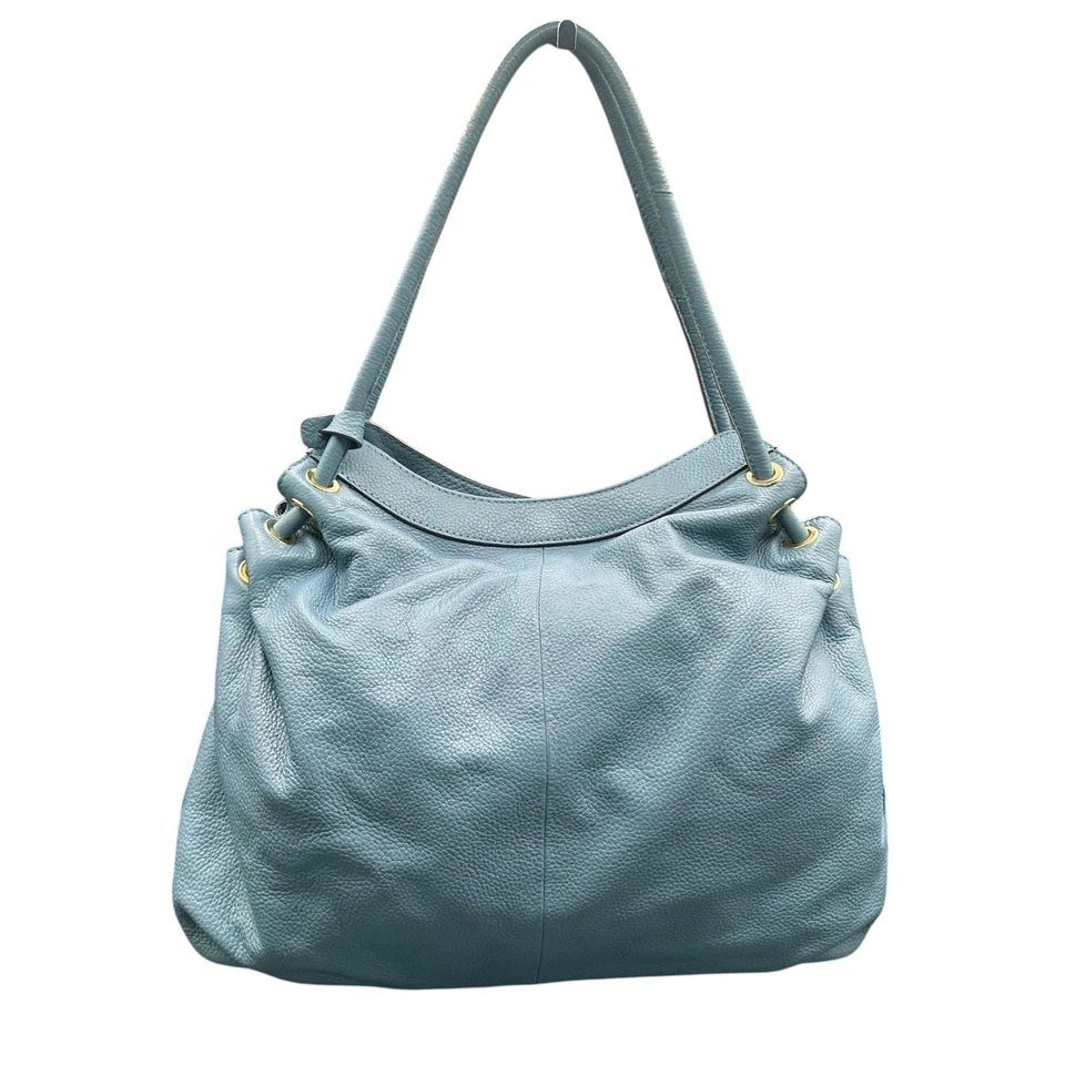 Bolso de hombro de cuero azul Lodis Hobo holgado Foto 2 de 4