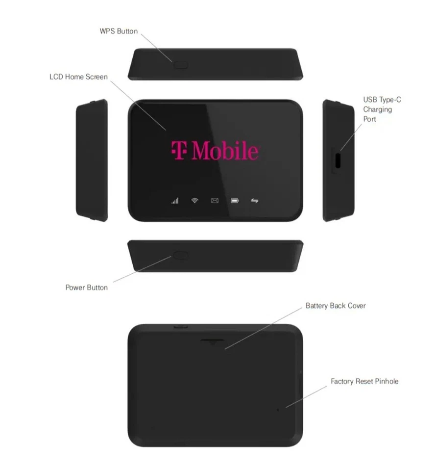 T-Mobile Hotspot 4G Portátil WiFi Caja 4G LTE Punto de Acceso a Internet  Foto 3 de 4
