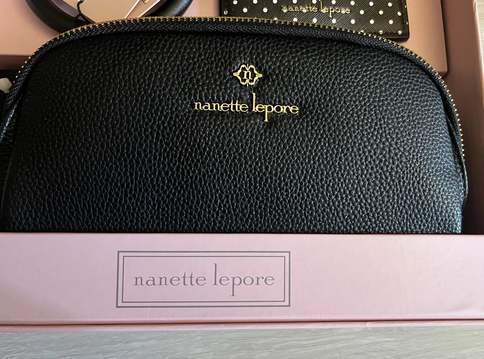 Nanette Lepore 3 Piezas Negro Cinturón Bolso/Riñonera, Estuche para Tarjetas, Llavero NUEVO EN CAJA Foto 3 de 4