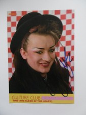 Boy George autograph signed 10x14 cm popcorn star card