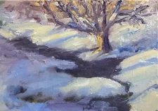 Original Impressionist Oil Painting Signed “Winter Warmth”