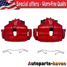 Front Red Brake Calipers w/ Bracket Pair 2 for VW Jetta Beetle Golf Rabbit Audi
