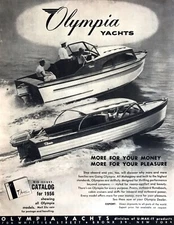1956 Olympia Yachts Cabin Cruiser & Skiff photo More for Your $ vintage print ad