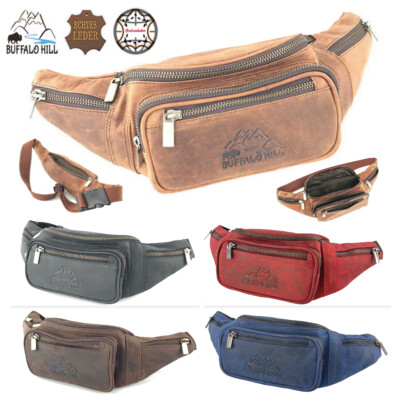 Bauchtasche ECHTES BÜFFELLEDER Gürteltasche Hüfttasche Umhängetasche Cross Bag