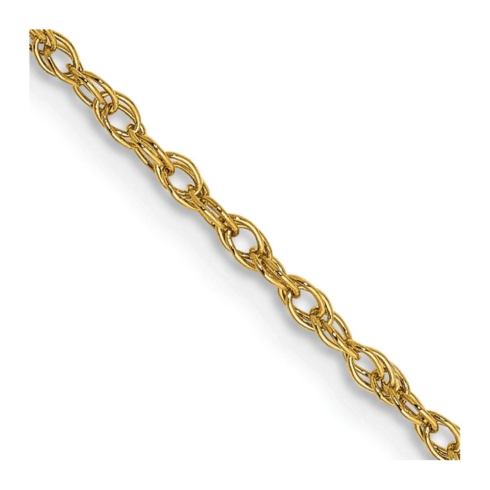 Real 14K Yellow Gold 1.3mm Heavy Baby Rope Chain 22 inch Lobster Clasp