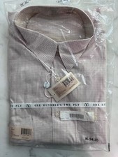 Pristine Vintage 1990s Valentino Two Ply Pink Checked Dress Shirt Men 16 34/35