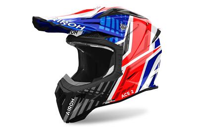 Airoh Aviator Ace 2 stolz blau/rot glänzend Erwachsene MX Helm Motocross Offroad