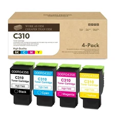 FADSOON® 4 Pack C310/C315 Toner Cartridges (BCMY) Replacement for Xerox Printers
