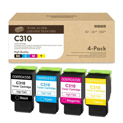 FADSOON  4 Pack C310/C315 Toner Cartridges (BCMY) Replacement for Xerox Printers