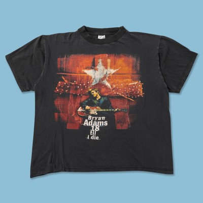 Reprinted 2 sided 96 Bryan Adams 18 Til I die Tour T-Shirt, black color TE8790