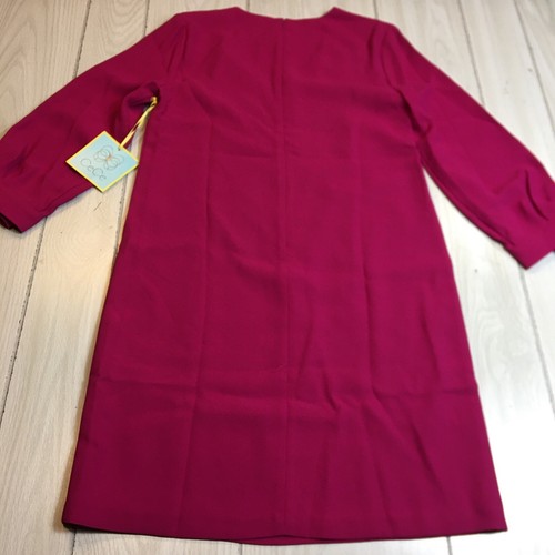 CeCe Woman Magenta Tie Sleeve Shift Lined Dress Size 0 NWT - Picture 5 of 13