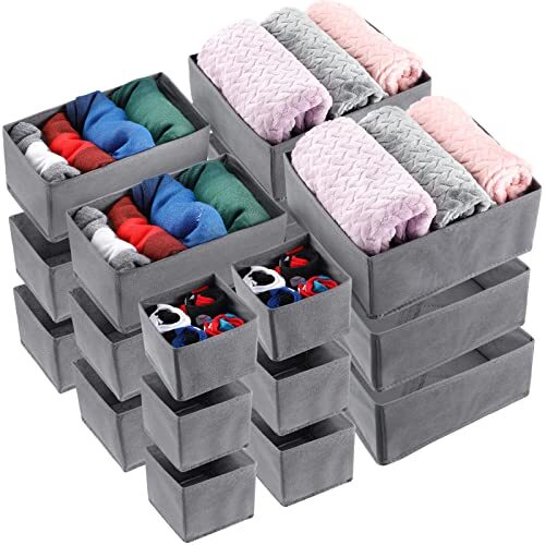 18 Set Closet Dresser Drawer Organizers Foldable Cloth Storage