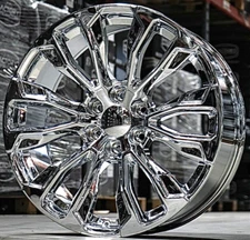 24" Chrome OE replica 14025 wheels fits 2025 Chevy High Country Silverado 6x5.5