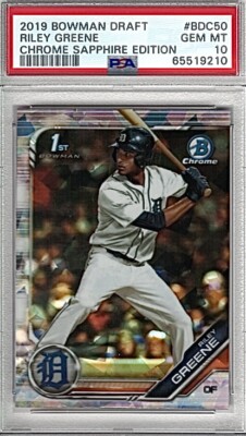Riley Greene 2019 Bowman Chrome Sapphire #BDC50 PSA 10 GEM MINT | eBay