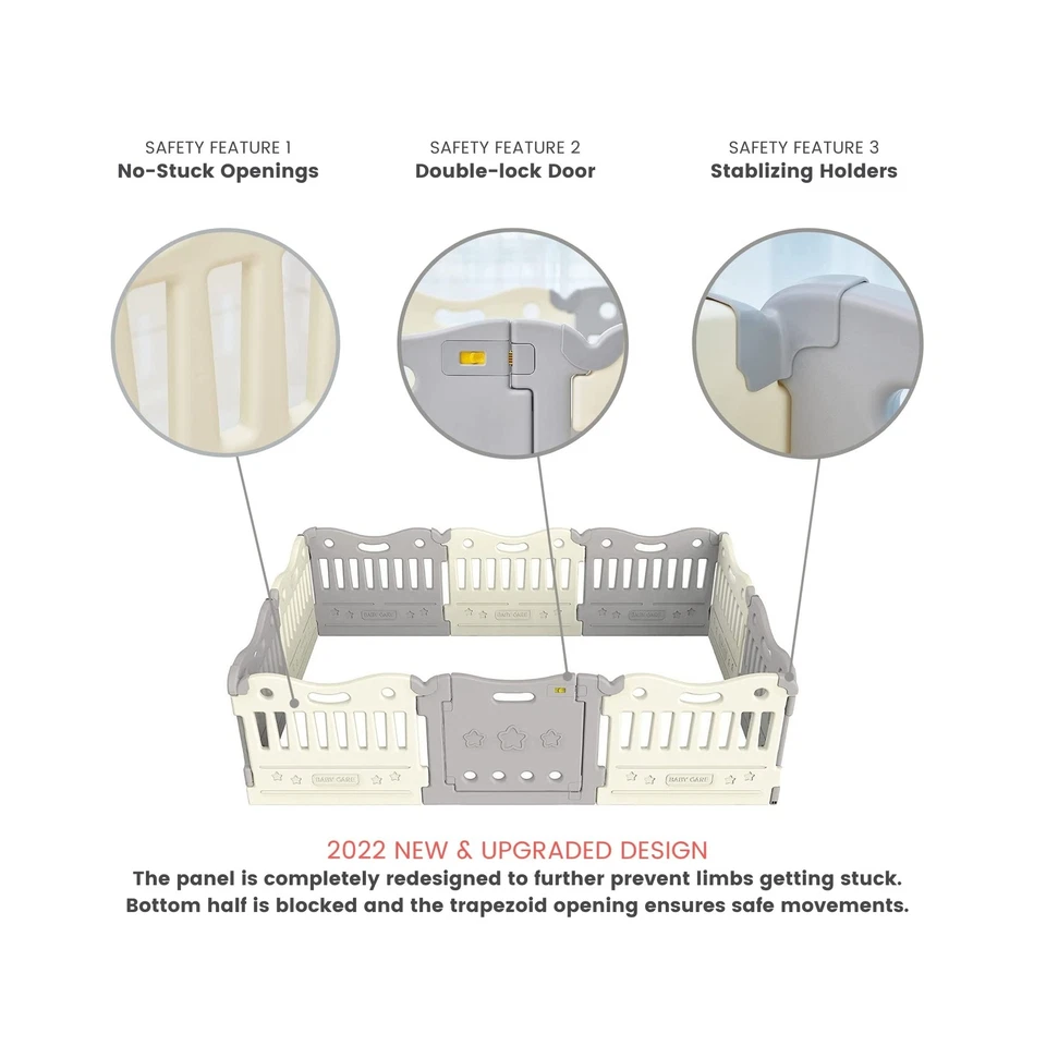 Alfombra de juego para el cuidado del bebé Funzone Play Pen - Patio de juegos para bebés extra grande - Pluma de juego para... Foto 3 de 4