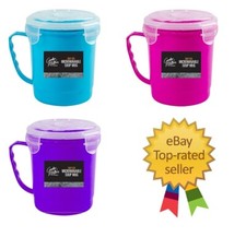 Microwave Soup Mug 750ml Cup Hot Drink Stew Clip Lock Airtight Container Pot NEW