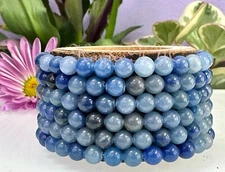 Wholesale 6Pcs Natural Blue Aventurine 6mm 7.5” Crystal Healing Stretch Bracelet