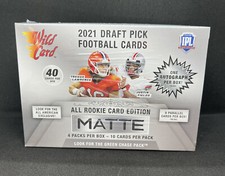 2021 Wild Card Matte Silver Football Mega Box Factory Sealed 1 Auto 8 Parallels