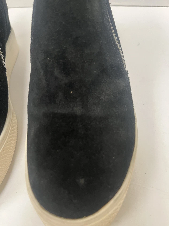 Steve Madden Hidden Wedge Canvas Black Suede Sneakers Size 7 - Zipper sides - Image 3 of 4