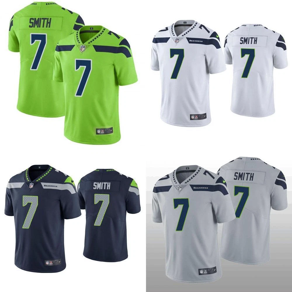 Geno Smith Seahawks Men stitched Jersey White Gray Navy Green