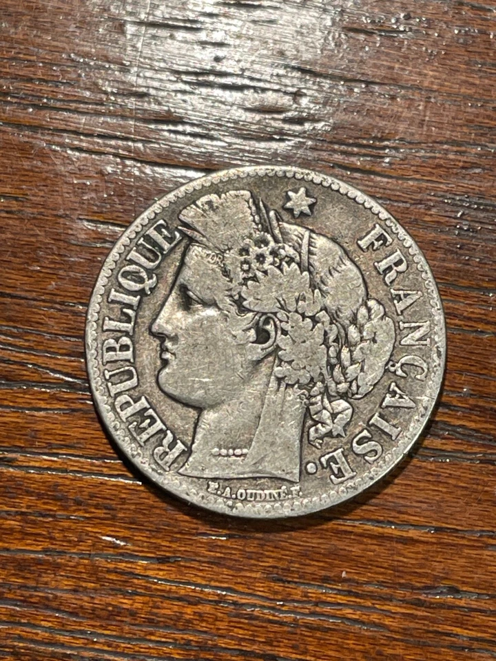 France 2 Francs Ceres 1871 A SILVER - Image 2 of 2