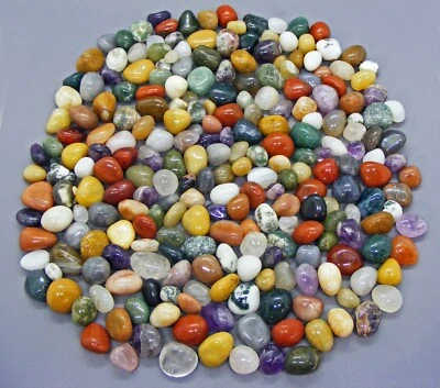 1 KG natürliche EDELSTEINE-TROMMELSTEINE-HALBEDELSTEINE ++1-2 cm++200-250 Stück