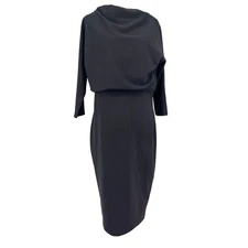 Badgley Mischka Women's XL Black Midi Dress Cocktail Evening Event Formal