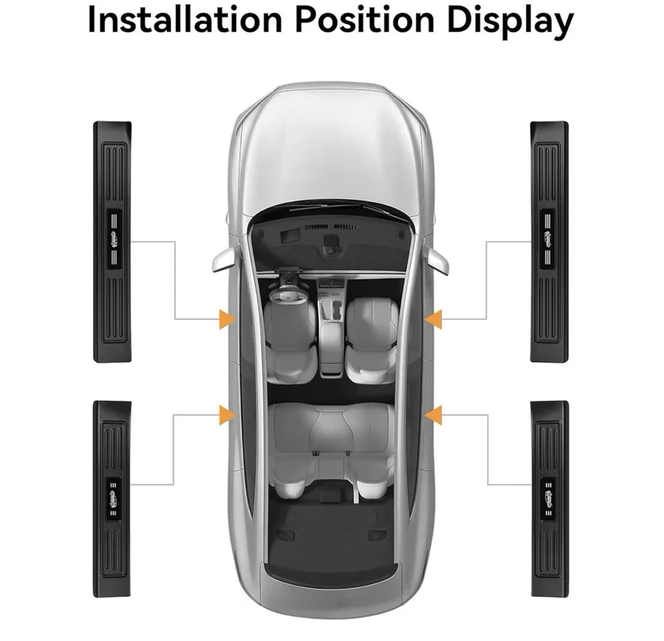 4件装门窗保护垫适用于本田Pilot 2023-2025 ABS门入口护板黑色 — 第 4/4 张图片