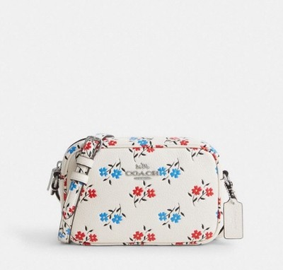 NWT COACH Mini Jamie Camera Bag In Pebble Leather With Floral PrintCT862